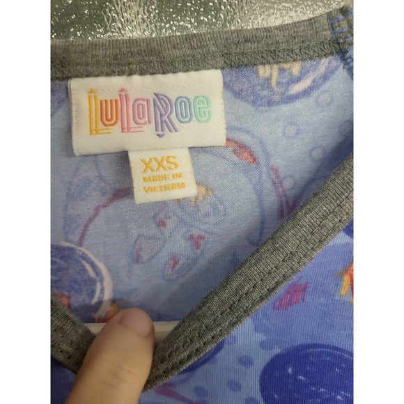 Disney LuLaRoe Blue Mickey and Minnie Randy with Gray Long Sleeves - XXS - Picture 3 of 3